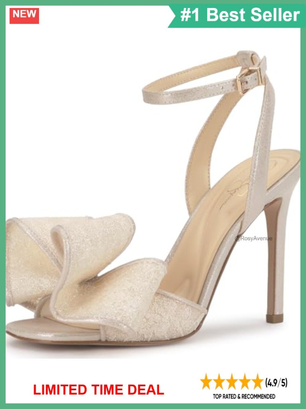 Jessica Simpson Olivine Bow Heeled Sandals Stiletto Platform Ankle Strap
